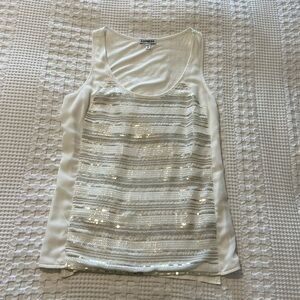 Small white sequin top from express